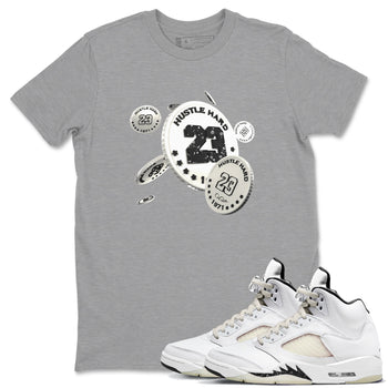 5s Sail shirt to match jordans Coin Drop sneaker tees Air Jordan 5 Sail SNRT Sneaker Release Tees unisex cotton Heather Grey 1 crew neck shirt