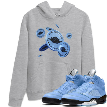 Jordan 5 UNC Jordan Shirts Coin Drop Sneaker Tees AJ5 UNC SNRT Sneaker Tees Unisex Shirts Heather Grey 1