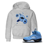 Jordan 5 UNC Jordan Shirts Coin Drop Sneaker Tees AJ5 UNC Sneaker Release Tees Kids Shirts Heather Grey 1