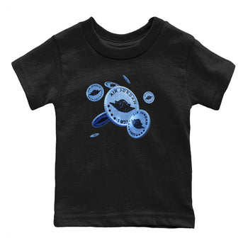 Jordan 5 UNC Jordan Shirts Coin Drop Sneaker Tees AJ5 UNC Sneaker Release Tees Kids Shirts Black 2