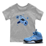 Air Jordan 5 UNC Coin Drop Baby and Kids Sneaker Tees AJ5 UNC Kids Sneaker Tees Size Chart