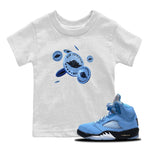 Jordan 5 UNC Jordan Shirts Coin Drop Sneaker Tees AJ5 UNC Sneaker Release Tees Kids Shirts White 1