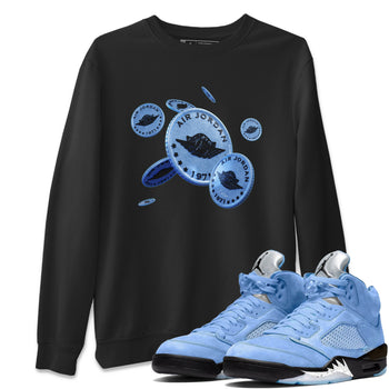 Jordan 5 UNC Jordan Shirts Coin Drop Sneaker Tees AJ5 UNC SNRT Sneaker Tees Unisex Shirts Black 1