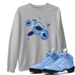 Jordan 5 UNC Jordan Shirts Coin Drop Sneaker Tees AJ5 UNC SNRT Sneaker Tees Unisex Shirts Heather Grey 1