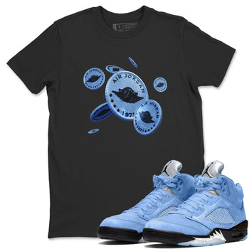 Jordan 5 UNC Jordan Shirts Coin Drop Sneaker Tees AJ5 UNC SNRT Sneaker Tees Unisex Shirts Black 1