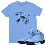 Air Jordan 5 UNC Coin Drop Crew Neck Sneaker Tees Air Jordan 5 UNC Sneaker T-Shirts Washing and Care Tip