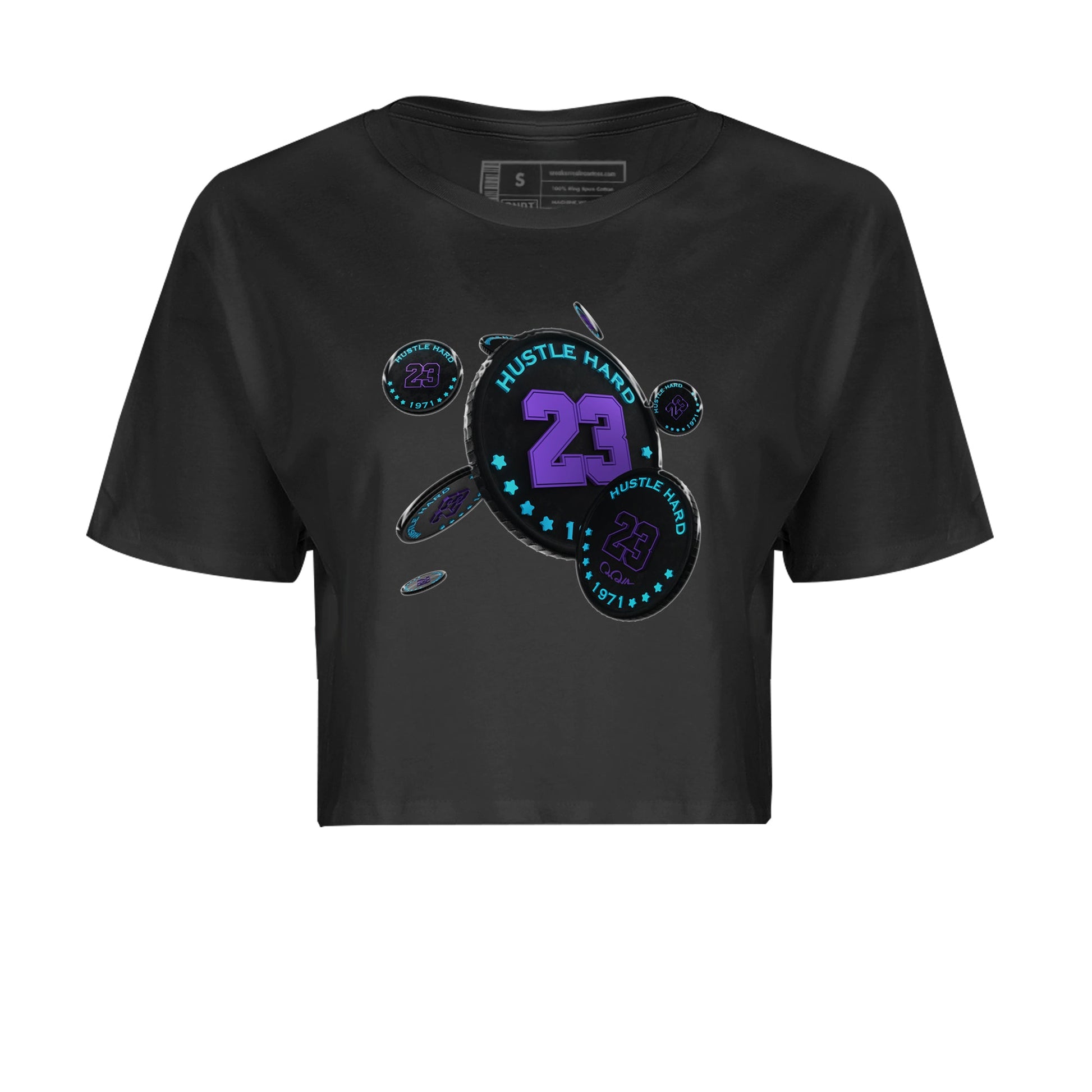 Air Jordan 6 Aqua Sneaker Match Tees Coin Drop Sneaker Tees AJ6 Aqua Sneaker Release Tees Women's Shirts Black 2