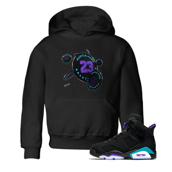 Air Jordan 6 Aqua Sneaker Match Tees Coin Drop Sneaker Tees AJ6 Aqua Sneaker Release Tees Kids Shirts Black 1