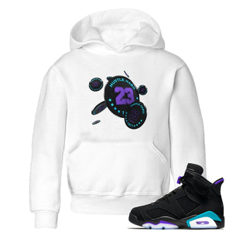 Air Jordan 6 Aqua Sneaker Match Tees Coin Drop Sneaker Tees AJ6 Aqua Sneaker Release Tees Kids Shirts White 1
