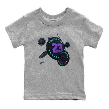 Air Jordan 6 Aqua Sneaker Match Tees Coin Drop Sneaker Tees AJ6 Aqua Sneaker Release Tees Kids Shirts Heather Grey 2