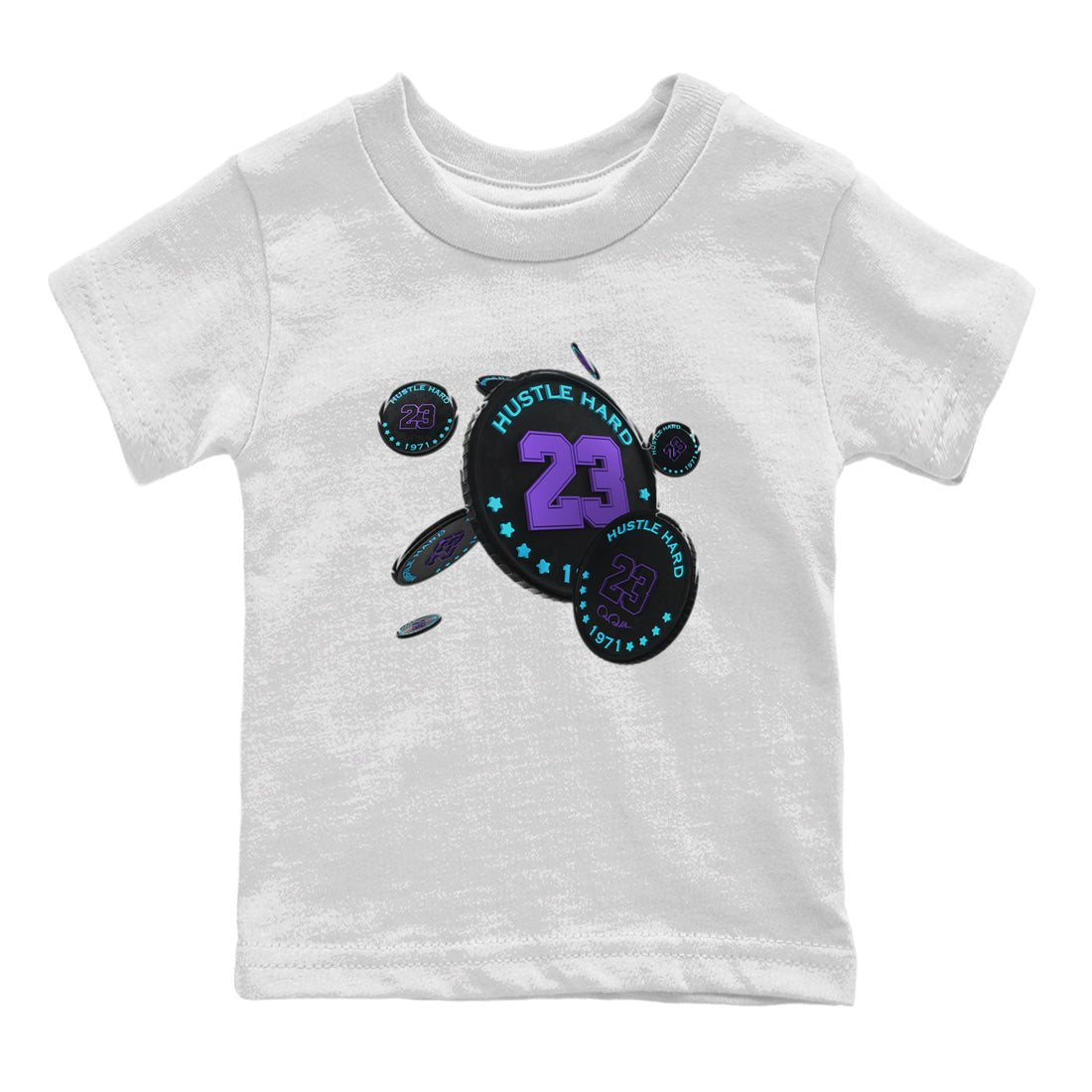 Air Jordan 6 Aqua Sneaker Match Tees Coin Drop Sneaker Tees AJ6 Aqua Sneaker Release Tees Kids Shirts White 2