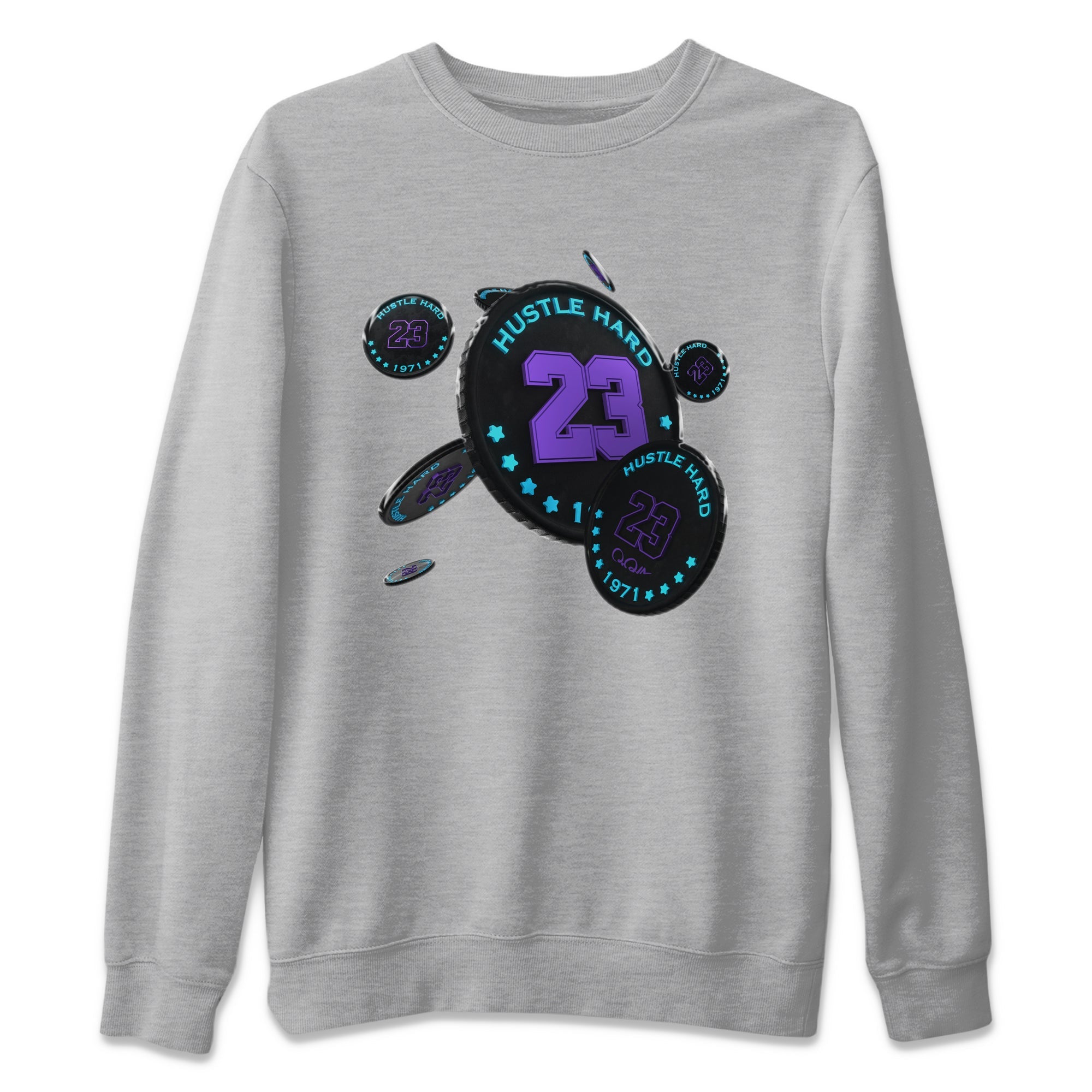 Air Jordan 6 Aqua Sneaker Match Tees Coin Drop Sneaker Tees AJ6 Aqua Sneaker Release Tees Unisex Shirts Heather Grey 2