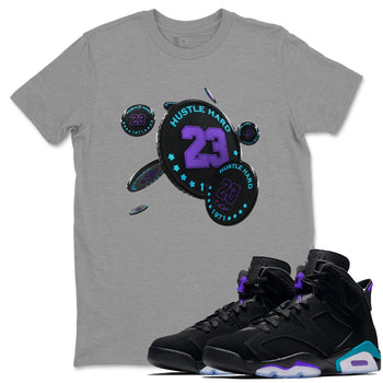 Air Jordan 6 Aqua Sneaker Match Tees Coin Drop Sneaker Tees AJ6 Aqua Sneaker Release Tees Unisex Shirts Heather Grey 1