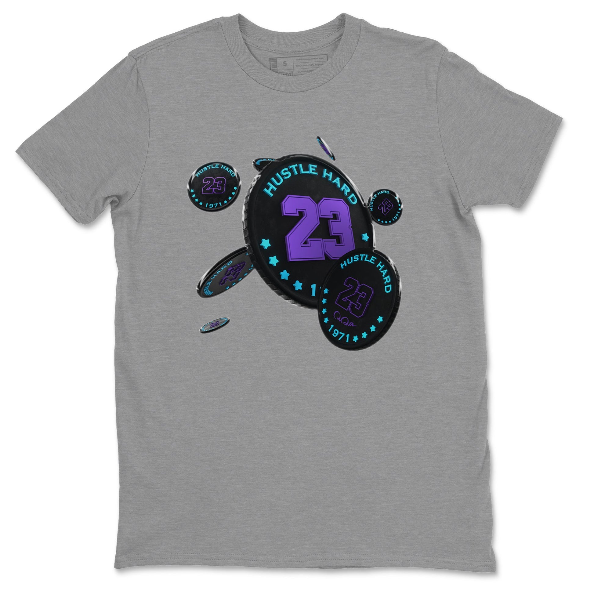 Air Jordan 6 Aqua Sneaker Match Tees Coin Drop Sneaker Tees AJ6 Aqua Sneaker Release Tees Unisex Shirts Heather Grey 2