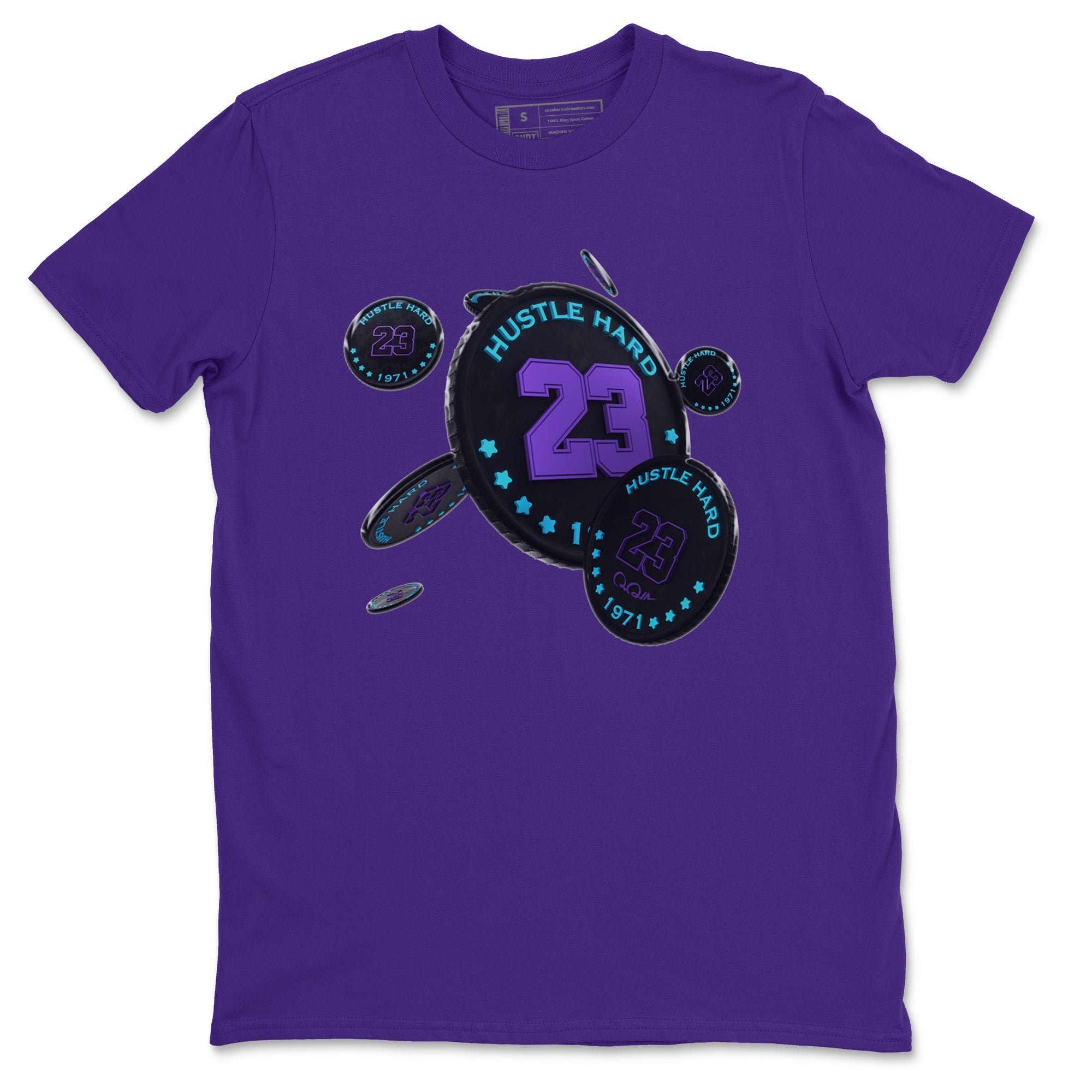Air Jordan 6 Aqua Sneaker Match Tees Coin Drop Sneaker Tees AJ6 Aqua Sneaker Release Tees Unisex Shirts Purple 2