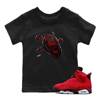 Air Jordan 6 Toro Bravo Sneaker Match Tees Coin Drop Sneaker Tees 3D Graphic Design Shirts AJ6 Toro Bravo Sneaker Release Tees Kids Shirts Black 1