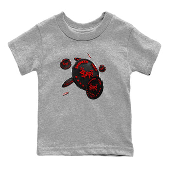 Air Jordan 6 Toro Bravo Sneaker Match Tees Coin Drop Sneaker Tees 3D Graphic Design Shirts AJ6 Toro Bravo Sneaker Release Tees Kids Shirts Heather Grey 2
