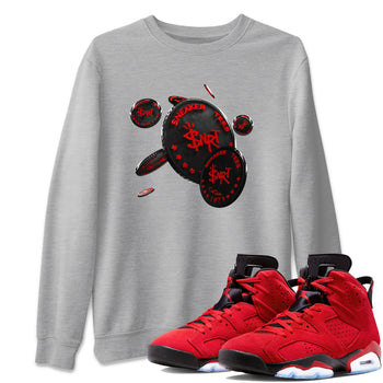 Air Jordan 6 Toro Bravo Sneaker Match Tees Coin Drop Sneaker Tees 3D Graphic Design Shirts AJ6 Toro Bravo Sneaker Release Tees Unisex Shirts Heather Grey 1