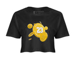 6s Yellow Ochre shirt to match jordans Coin Drop sneaker tees Air Jordan 6 Yellow Ochre SNRT Sneaker Release Tees Black 2 Crop T-Shirt