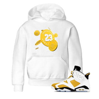 6s Yellow Ochre shirt to match jordans Coin Drop sneaker tees Air Jordan 6 Yellow Ochre SNRT Sneaker Release Tees Baby Toddler White 1 T-Shirt