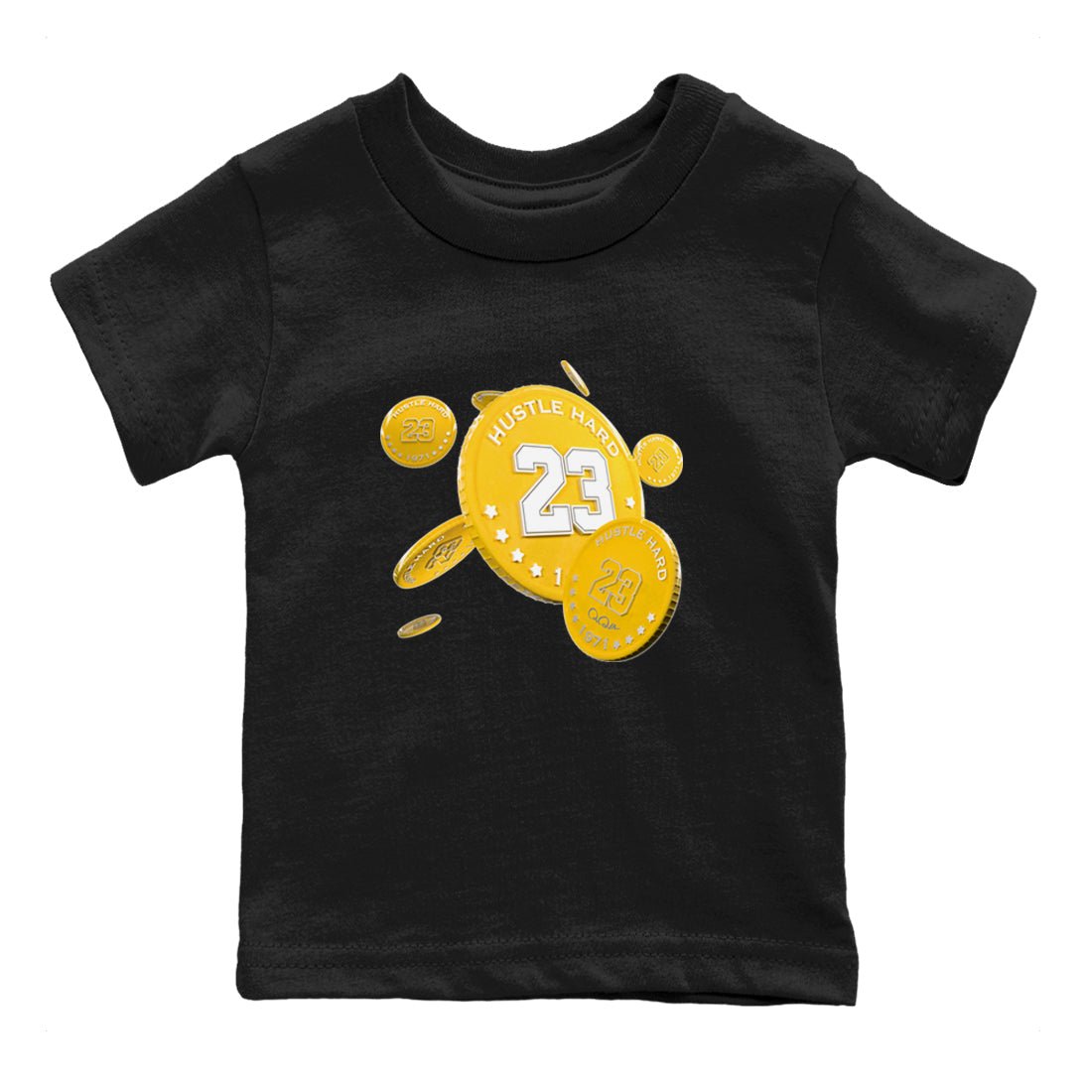 6s Yellow Ochre shirt to match jordans Coin Drop sneaker tees Air Jordan 6 Yellow Ochre SNRT Sneaker Release Tees Baby Toddler Black 2 T-Shirt