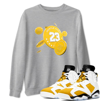 6s Yellow Ochre shirt to match jordans Coin Drop sneaker tees Air Jordan 6 Yellow Ochre SNRT Sneaker Release Tees Unisex Heather Grey 1 T-Shirt