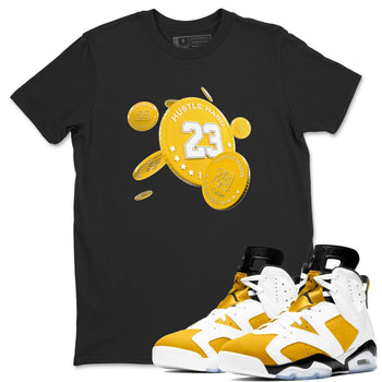 6s Yellow Ochre shirt to match jordans Coin Drop sneaker tees Air Jordan 6 Yellow Ochre SNRT Sneaker Release Tees Unisex Black 1 T-Shirt