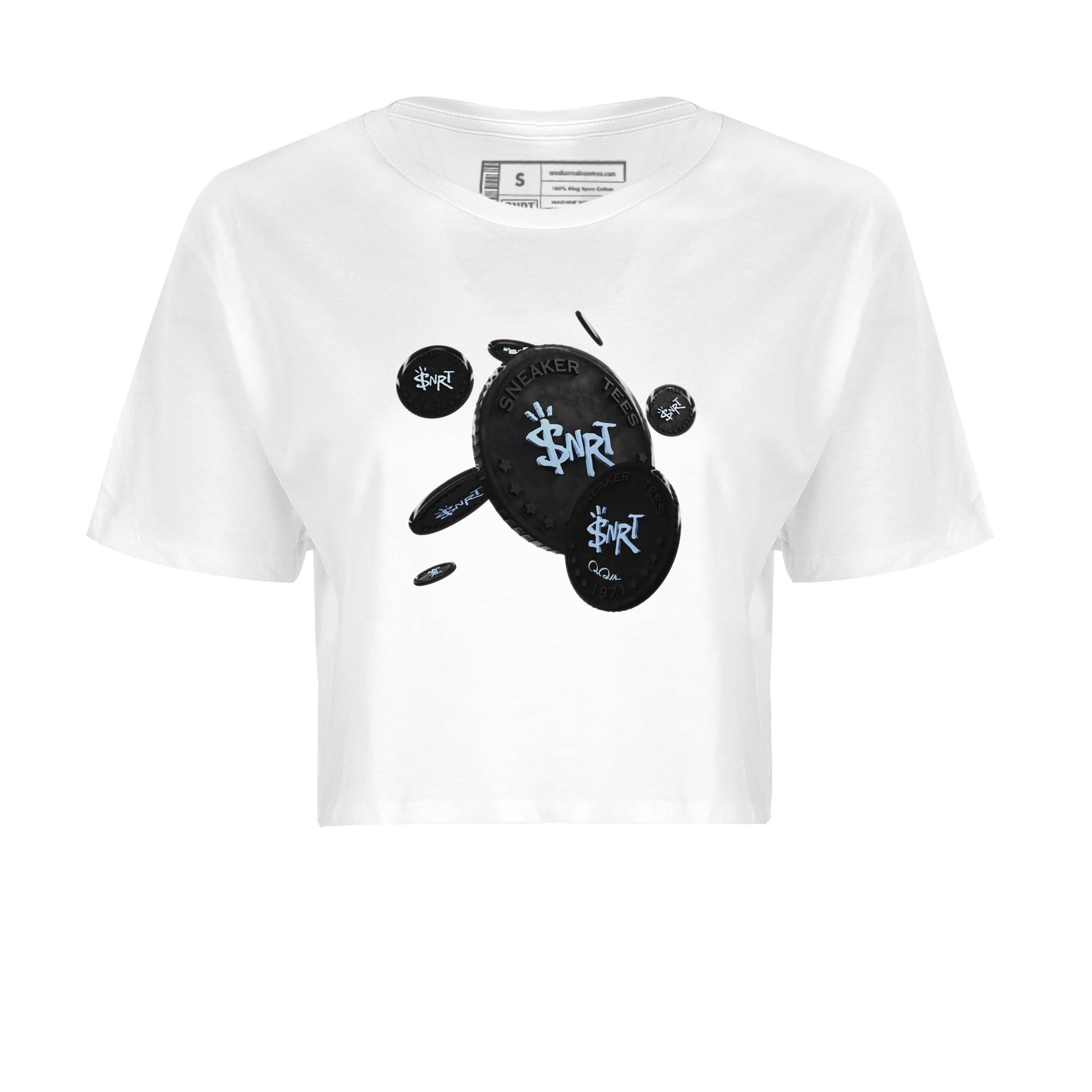 Air Jordan 7 Chambray Sneaker Match Tees Coin Drop Sneaker Tees AJ7 Chambray Sneaker Release Tees Women's Shirts White 2