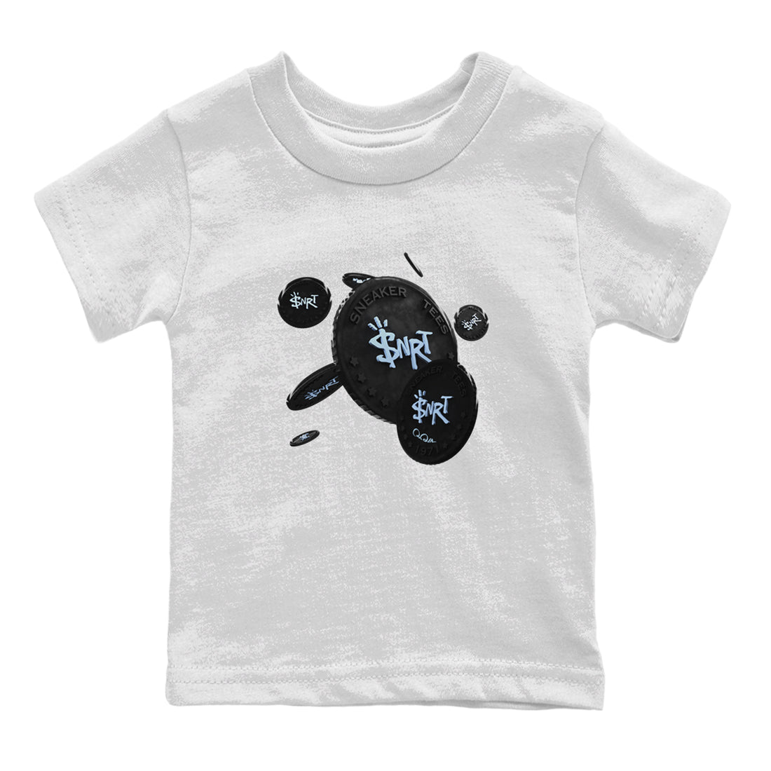 Air Jordan 7 Chambray Sneaker Match Tees Coin Drop Sneaker Tees AJ7 Chambray Sneaker Release Tees Kids Shirts White 2