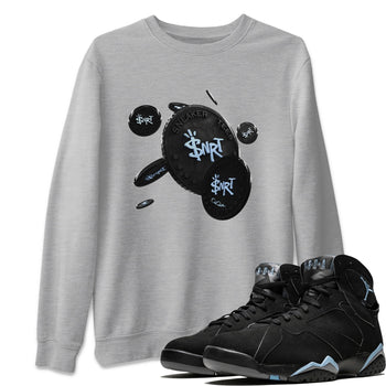 Air Jordan 7 Chambray Sneaker Match Tees Coin Drop Sneaker Tees AJ7 Chambray Sneaker Release Tees Unisex Shirts Heather Grey 1