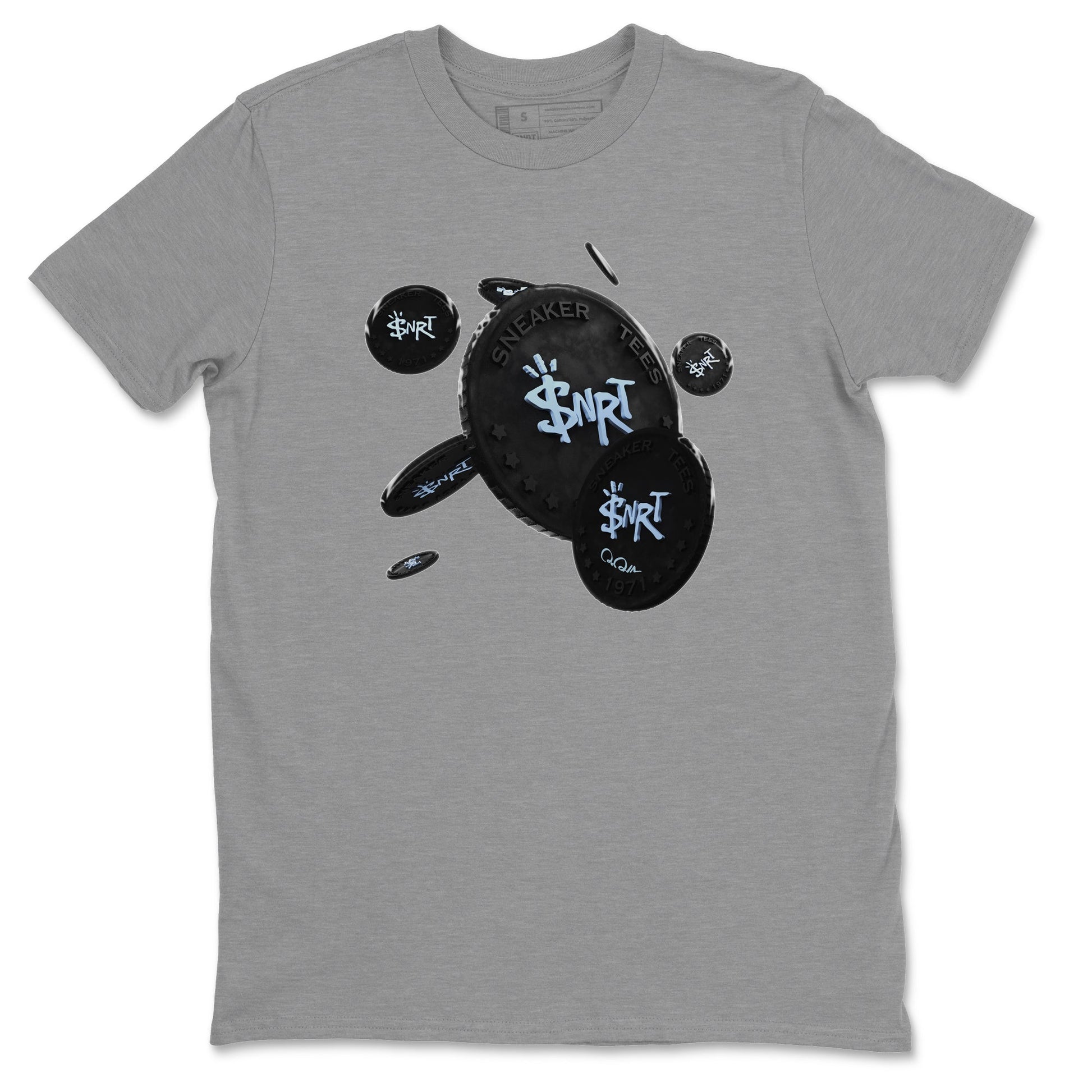 Air Jordan 7 Chambray Sneaker Match Tees Coin Drop Sneaker Tees AJ7 Chambray Sneaker Release Tees Unisex Shirts Heather Grey 2