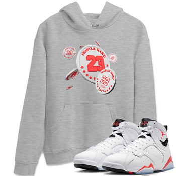 Air Jordan 7 Infrared Sneaker Match Tees Coin Drop Sneaker Tees AJ7 Infrared Sneaker Release Tees Unisex Shirts Heather Grey 1