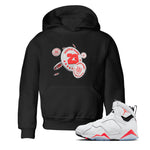 Air Jordan 7 Infrared Sneaker Match Tees Coin Drop Sneaker Tees AJ7 Infrared Sneaker Release Tees Kids Shirts Black 1