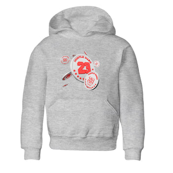 Air Jordan 7 Infrared Sneaker Match Tees Coin Drop Sneaker Tees AJ7 Infrared Sneaker Release Tees Kids Shirts Heather Grey 2