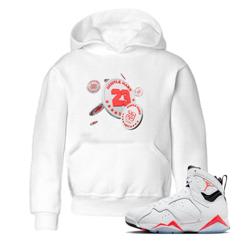 Air Jordan 7 Infrared Sneaker Match Tees Coin Drop Sneaker Tees AJ7 Infrared Sneaker Release Tees Kids Shirts White 1