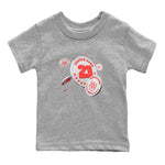 Air Jordan 7 Infrared Sneaker Match Tees Coin Drop Sneaker Tees AJ7 Infrared Sneaker Release Tees Kids Shirts Heather Grey 2