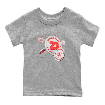 Air Jordan 7 Infrared Sneaker Match Tees Coin Drop Sneaker Tees AJ7 Infrared Sneaker Release Tees Kids Shirts Heather Grey 2