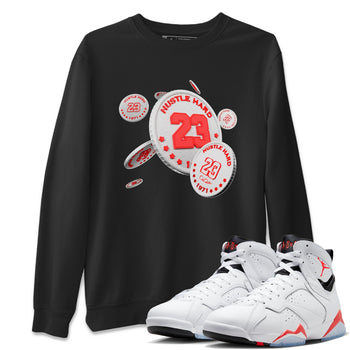 Air Jordan 7 Infrared Sneaker Match Tees Coin Drop Sneaker Tees AJ7 Infrared Sneaker Release Tees Unisex Shirts Black 1