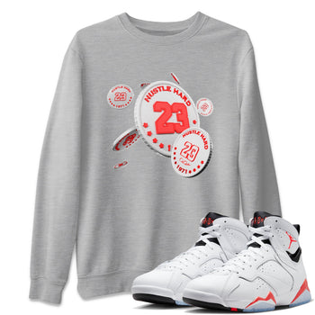 Air Jordan 7 Infrared Sneaker Match Tees Coin Drop Sneaker Tees AJ7 Infrared Sneaker Release Tees Unisex Shirts Heather Grey 1