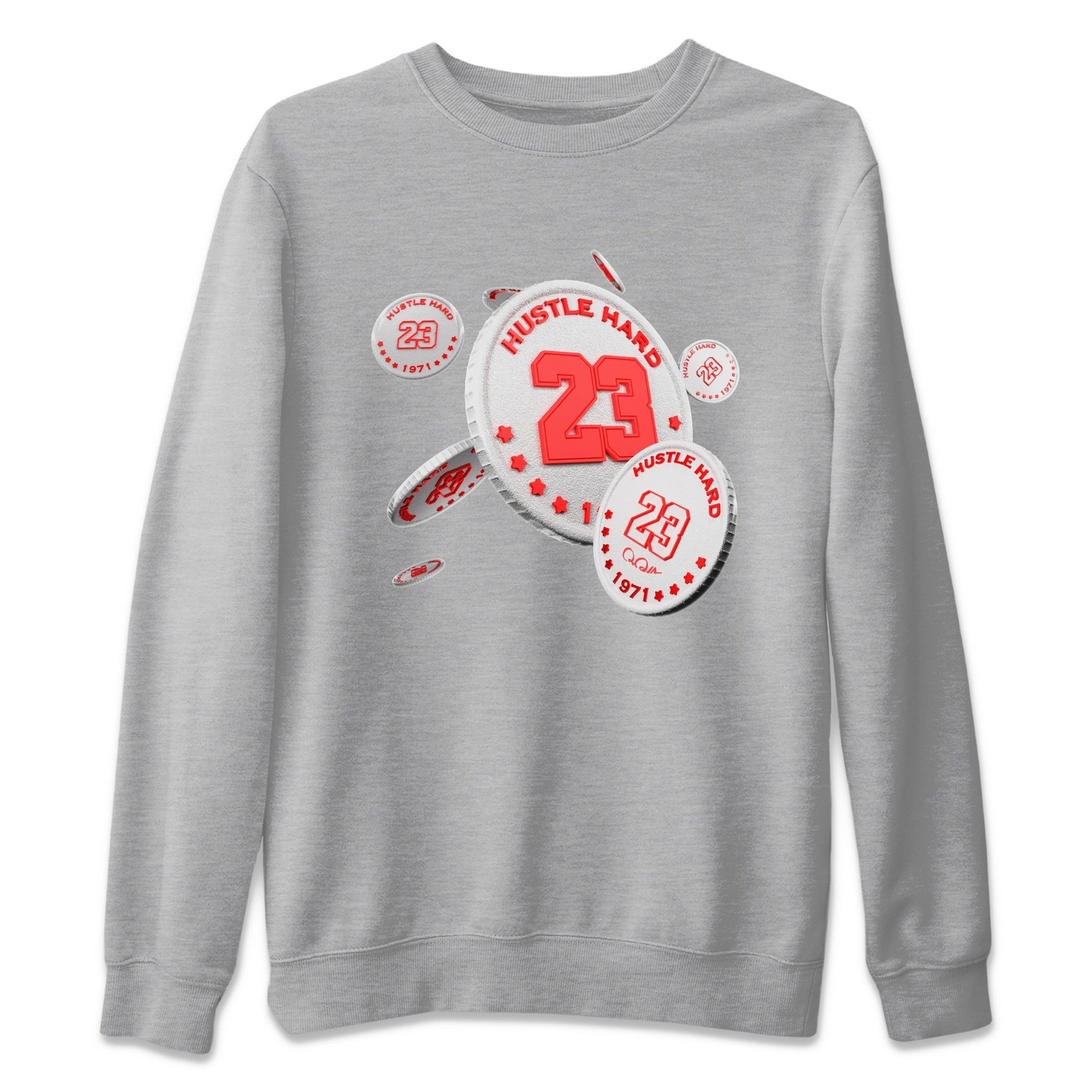 Air Jordan 7 Infrared Sneaker Match Tees Coin Drop Sneaker Tees AJ7 Infrared Sneaker Release Tees Unisex Shirts Heather Grey 2