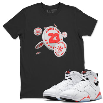 Air Jordan 7 Infrared Sneaker Match Tees Coin Drop Sneaker Tees AJ7 Infrared Sneaker Release Tees Unisex Shirts Black 1