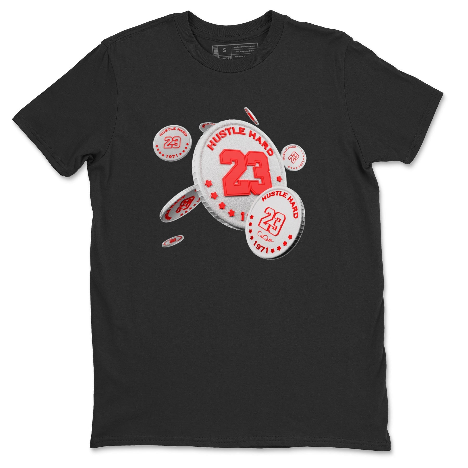Air Jordan 7 Infrared Sneaker Match Tees Coin Drop Sneaker Tees AJ7 Infrared Sneaker Release Tees Unisex Shirts Black 2