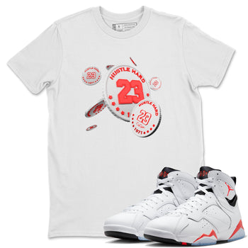 Air Jordan 7 Infrared Sneaker Match Tees Coin Drop Sneaker Tees AJ7 Infrared Sneaker Release Tees Unisex Shirts White 1