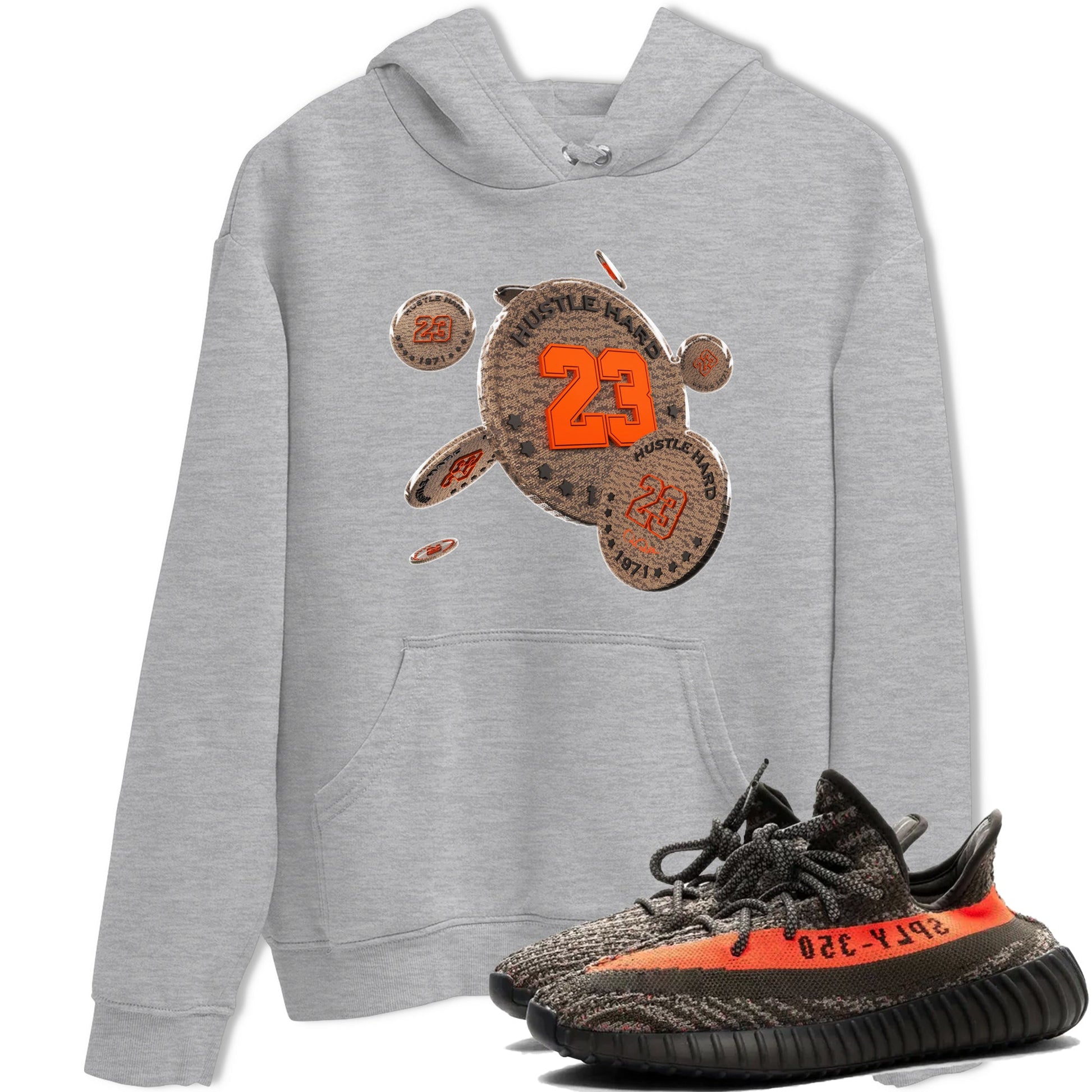 Yeezy 350 Carbon Beluga shirt to match jordans Coin Drop sneaker tees Adidas Yeezy Boost 350 Carbon Beluga SNRT Sneaker Release Tees Unisex Heather Grey 1 T-Shirt