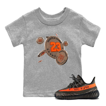 Yeezy 350 Carbon Beluga shirt to match jordans Coin Drop sneaker tees Adidas Yeezy Boost 350 Carbon Beluga SNRT Sneaker Release Tees Baby Toddler Heather Grey 1 T-Shirt