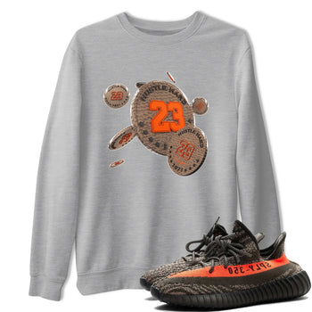 Yeezy 350 Carbon Beluga shirt to match jordans Coin Drop sneaker tees Adidas Yeezy Boost 350 Carbon Beluga SNRT Sneaker Release Tees Unisex Heather Grey 1 T-Shirt