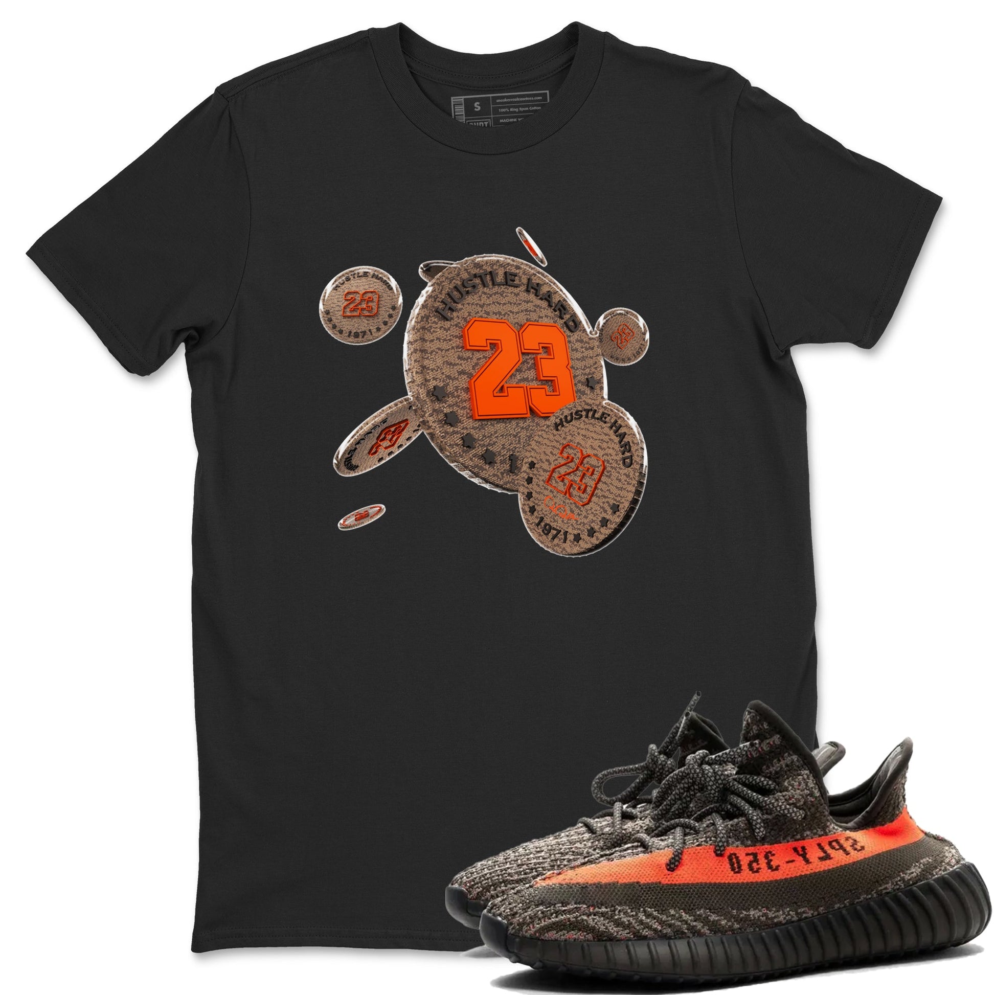 Yeezy 350 Carbon Beluga shirt to match jordans Coin Drop sneaker tees Adidas Yeezy Boost 350 Carbon Beluga SNRT Sneaker Release Tees Unisex Black 1 T-Shirt