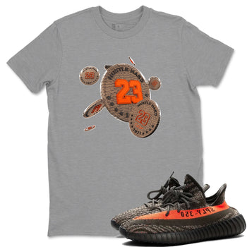 Yeezy 350 Carbon Beluga shirt to match jordans Coin Drop sneaker tees Adidas Yeezy Boost 350 Carbon Beluga SNRT Sneaker Release Tees Unisex Heather Grey 1 T-Shirt