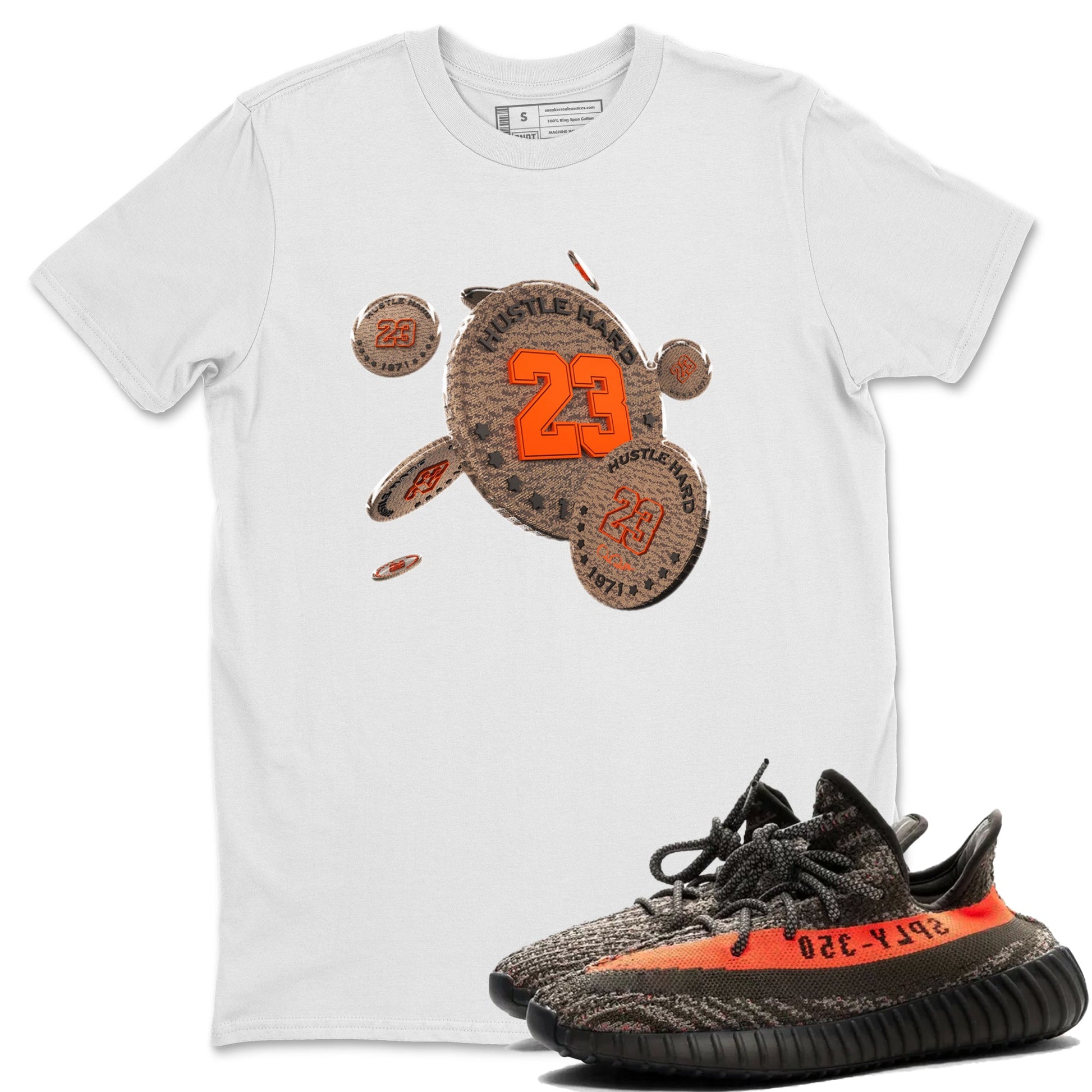 Yeezy 350 Carbon Beluga shirt to match jordans Coin Drop sneaker tees Adidas Yeezy Boost 350 Carbon Beluga SNRT Sneaker Release Tees Unisex White 1 T-Shirt