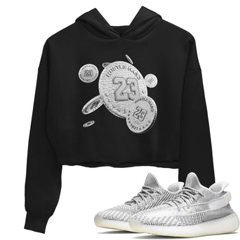 Yeezy 350 Static shirt to match jordans Coin Drop sneaker tees Adidas Yeezy 350 Static SNRT Sneaker Release Tees Black 1 Crop T-Shirt